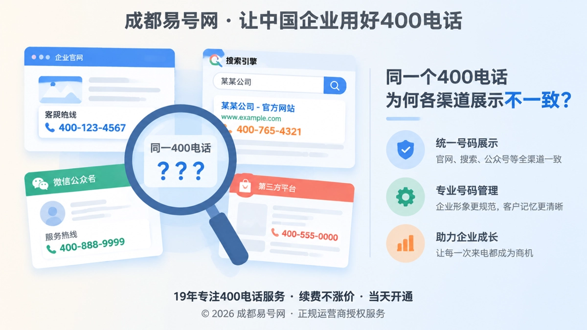400电话多渠道展示不一致的扁平化插图